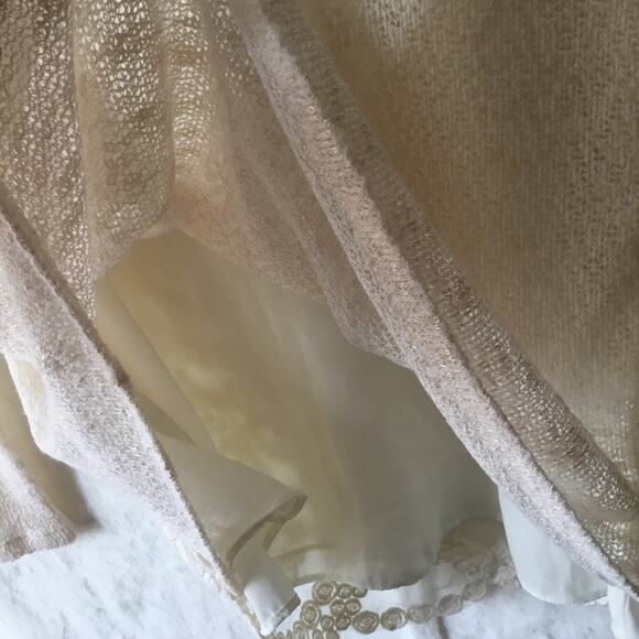 Cream Long Sleeve with Floral Lace Back Sweater - Picture 6 of 16